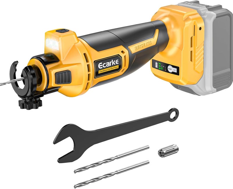 Ecarke Cordless Drywall Cutting Tool Compatible with DeWALT Battery: Up to 30000 RPM Brushless Router 20v Saw with 3 Speed Adjustable,Drywall Rotary Tool for Sheetrock,Wood,Plywood(Tool Only) - Image 1
